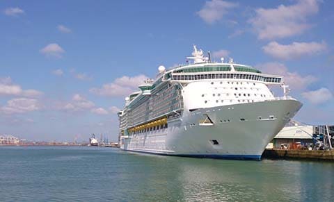 A crusie ship docked at Southampton port, UK - Cruise Chauffeur Southampton